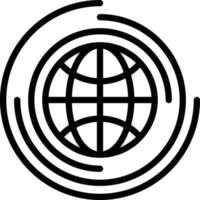 linje ikon för global vektor