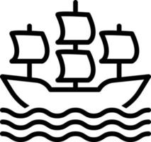 Liniensymbol für Segelschiff vektor