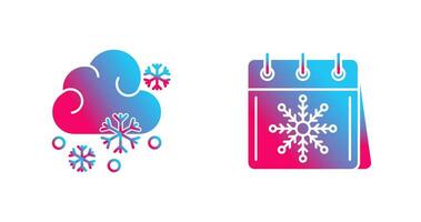 snöig och kalander ikon vektor