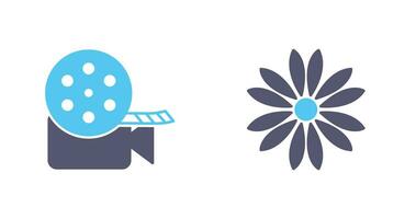 Video Spule und Blume Symbol vektor