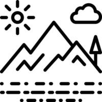Liniensymbol für Bergblick vektor