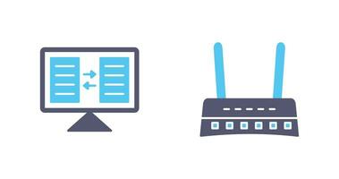 Datei Teilen und Router Symbol vektor