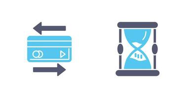 Transaktion und Sanduhr Symbol vektor