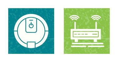 Leistung Taste und W-lan Signale Symbol vektor