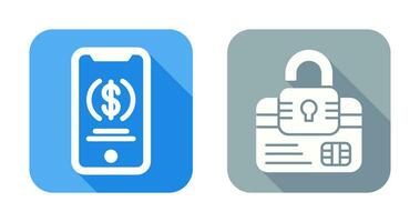 smartphone och kreditkortsikon vektor