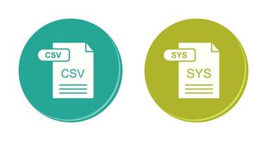 csv und sys Symbol vektor