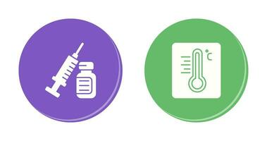 Spritze und Thermometer Symbol vektor