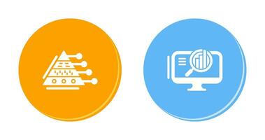 Pyramide Graph und Suche Symbol vektor