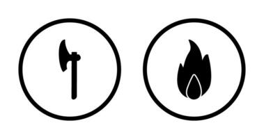 Axt und Feuer Symbol vektor