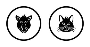 Schwein und Katze Symbol vektor