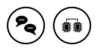 Konversation Luftblasen und Prozessoren in Verbindung gebracht Symbol vektor
