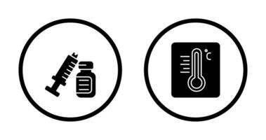 Spritze und Thermometer Symbol vektor