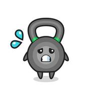 Kettlebell-Maskottchen-Charakter mit ängstlicher Geste vektor