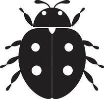 zeitlos Schönheit abstrakt Marienkäfer Emblem klassisch Insekt Kunst Marienkäfer Kennzeichen im einfarbig vektor