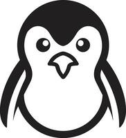 monochromatisch Majestät Pinguin Symbol im das Eis das Kunst von das Antarktis schwarz Vektor Emblem