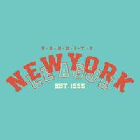 Neu York Uni Liga - - Duotone retro USA Hochschule Campus drucken zum T-Shirt. Jahrgang nyc Brooklyn Emblem Sport Emblem. eben Vektor Illustration