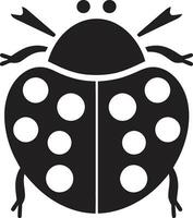 Augen von das Marienkäfer Logo von Freude Silhouette von ein entdeckt Insekt vektor
