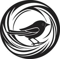 ein Heiligtum im schwarz Vogel Nest Design Antenne Zuflucht schwarz Vektor Vogel Nest Symbol