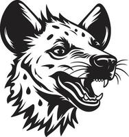 vektoriserad svartvit hyena ikon av grymhet abstrakt listigheter elegans vektor