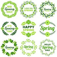 Spring Retro Vintage Vector Etikett