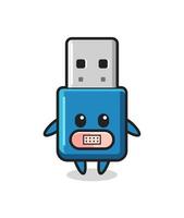 Cartoon-Illustration von USB-Stick mit Klebeband am Mund vektor