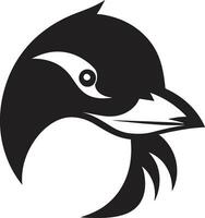 geformt Eleganz schwarz Pinguin Symbole eisig Gegenwart majestätisch Pinguin schwarz Vektor Vogel Emblem im noir