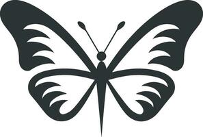 einfarbig Freude schwarz Schmetterling Symbol geformt Flügel schwarz Vektor Emblem