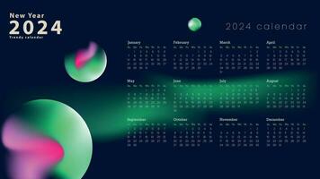 modisch Gradient jährlich Kalender Vorlage vektor