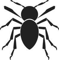 ikoniska myra silhuett svart vektor logotyp förträfflighet svart vektor myra en logotyp av styrka och nåd