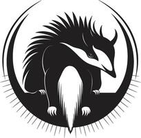 rationalisiert Ameisenbär Emblem schwarz Vektor Logo schwarz Vektor Ameisenbär ein modern Emblem von Stärke