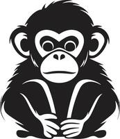 majestätisch Primas Majestät schwarz Vektor Tierwelt Design Schimpanse Silhouette im noir ein Tribut zu Tierwelt