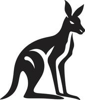 Känguru im Bewegung Kamm Känguru Beutel Monogramm vektor