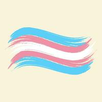trans regnbåge flagga. blå, rosa och vit borsta stroke vågor. kön identitet, kön val, kön övergång, kön självbestämmande begrepp. vektor