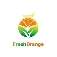 frisch Orange Logo Vektor Illustration, frisch Orange Scheibe Logo Designs Konzept