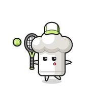seriefigur av kockhatt som tennisspelare vektor