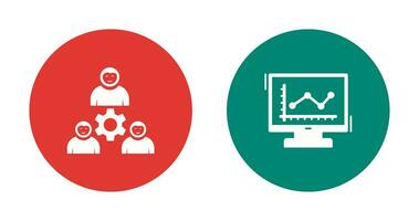 lagarbete och linje Diagram ikon vektor