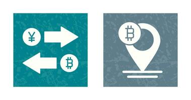 Austausch und Bitcoin Platzhalter Symbol vektor