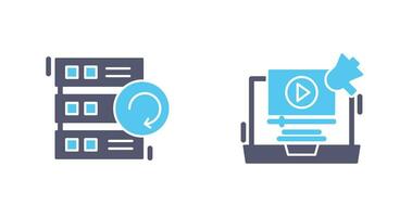 säkerhetskopiering och video marknadsföring ikon vektor