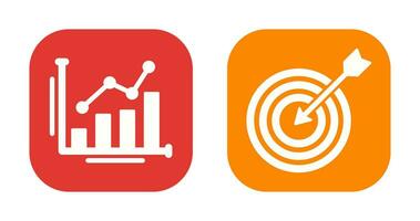 bar Diagram och mål ikon vektor