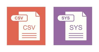 csv och sys ikon vektor