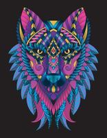 wolf boho aztec vintage vektor