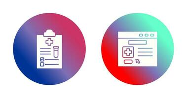 medizinisch Bericht und Browser Symbol vektor
