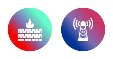 Firewall und Turm Symbol vektor