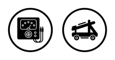 Voltmeter und Katapult Symbol vektor