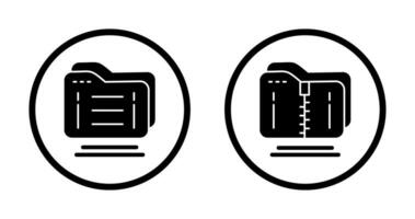 Mappe und komprimiert Symbol vektor