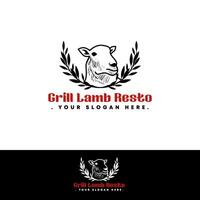 Grill Lamm Restaurant Logo Vorlage vektor