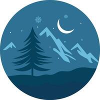 Winter Landschaft und Berg Illustration vektor