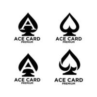 Set Sammlung Premium-Ass-Karte schwarz Vektor-Logo-Icon-Design vektor