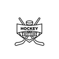 premium hockeyklubblag vektor svart logotyp formgivningsmall