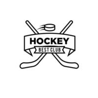 Premium-Hockey-Club-Team-Vektor-Schwarz-Logo-Design-Vorlage vektor